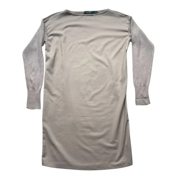 Ralph Lauren LRL Farheen Twill Front Sweater Dress in Hayfield Size Small - Picture 2 of 13